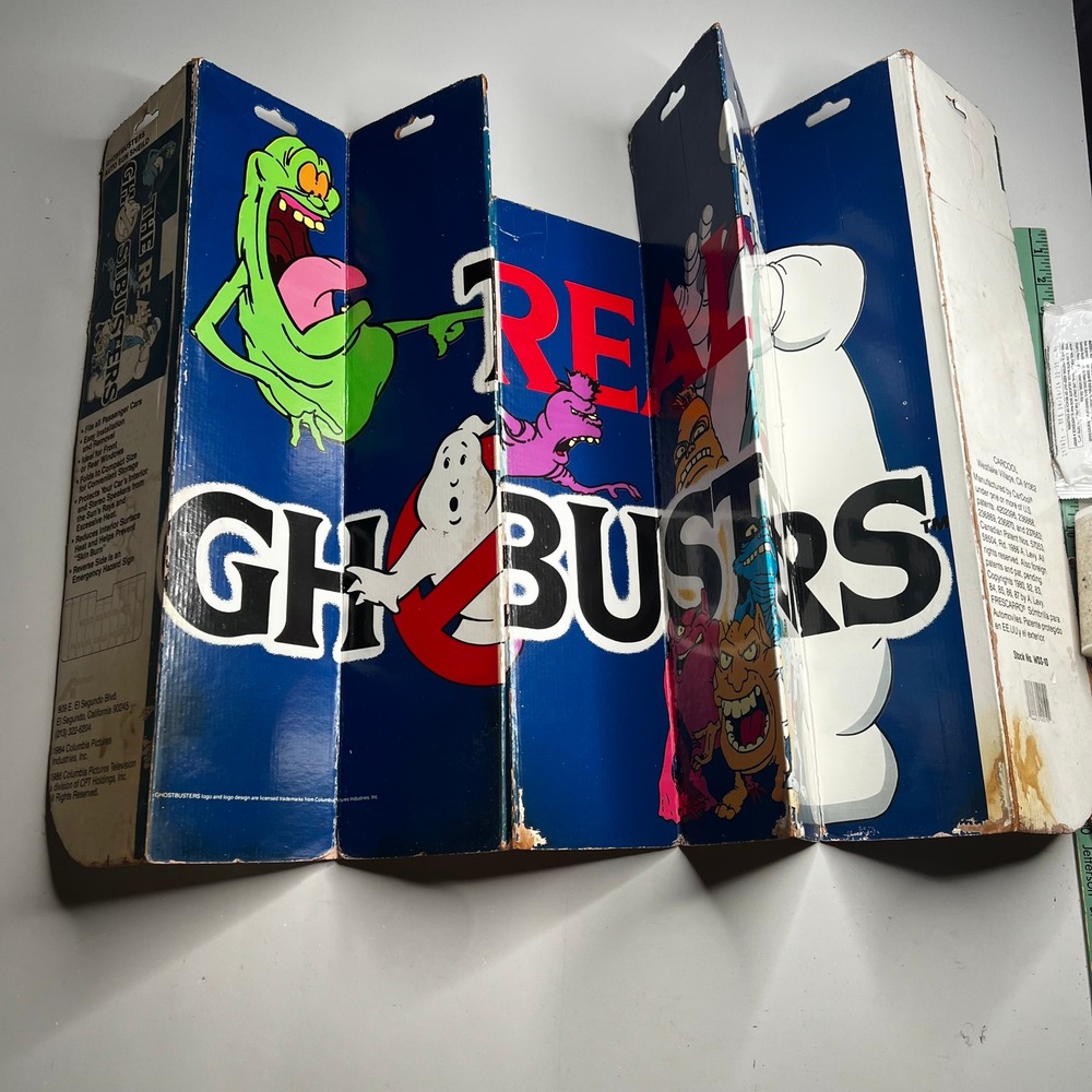 Vintage 1986 The Real Ghostbusters Auto Sun Shade Slimer Stay Puft Amercep